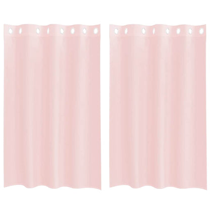 Voile Curtains with Grommets 2 pcs Light Pink 140x175 cm