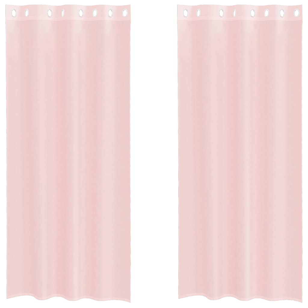 Voile Curtains with Grommets 2 pcs Light Pink 140x225 cm