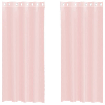 Voile Curtains with Grommets 2 pcs Light Pink 140x225 cm