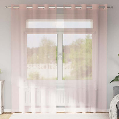 Voile Curtains with Grommets 2 pcs Light Pink 140x225 cm