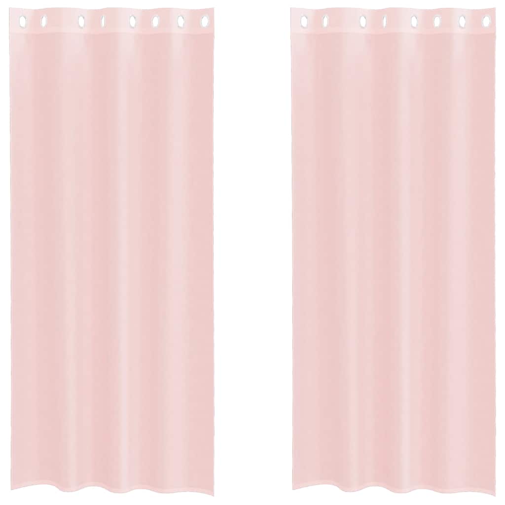 Voile Curtains with Grommets 2 pcs Light Pink 140x245 cm