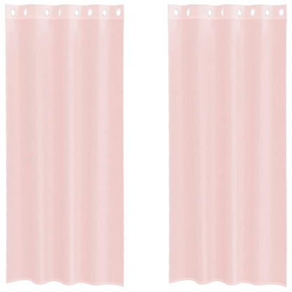 Voile Curtains with Grommets 2 pcs Light Pink 140x245 cm