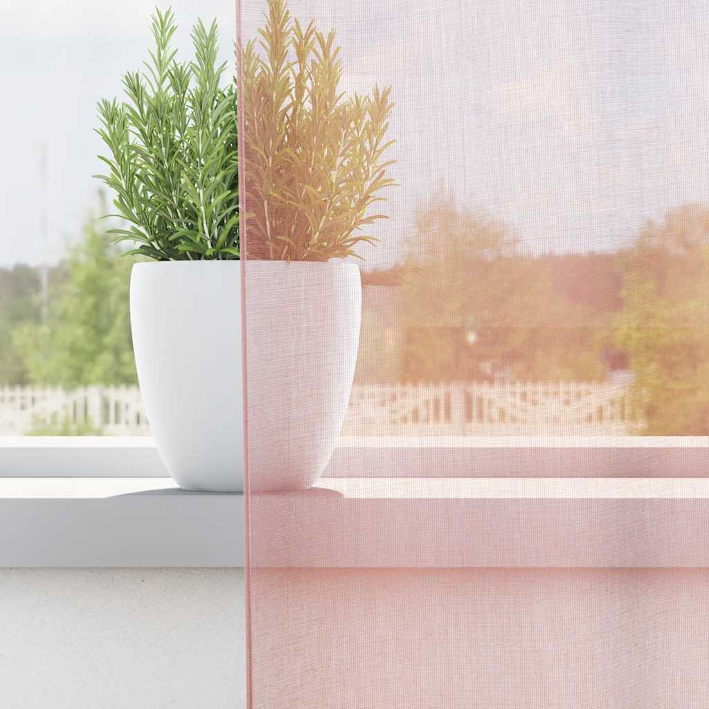 Voile Curtains with Grommets 2 pcs Light Pink 140x245 cm