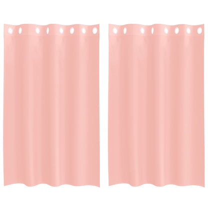 Voile Curtains with Grommets 2 pcs Pink 140x175 cm