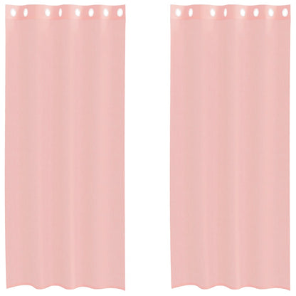 Voile Curtains with Grommets 2 pcs Pink 140x225 cm