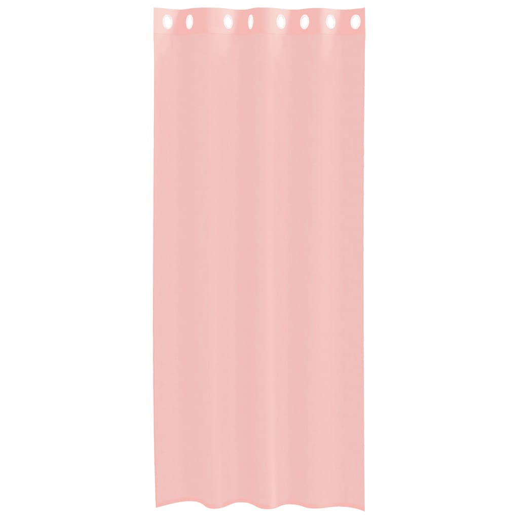 Voile Curtains with Grommets 2 pcs Pink 140x225 cm