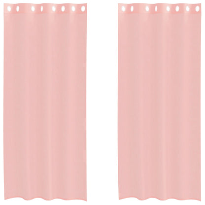 Voile Curtains with Grommets 2 pcs Pink 140x245 cm