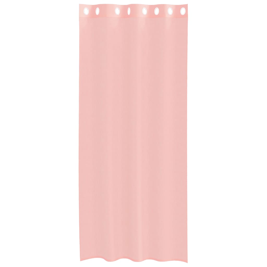 Voile Curtains with Grommets 2 pcs Pink 140x245 cm