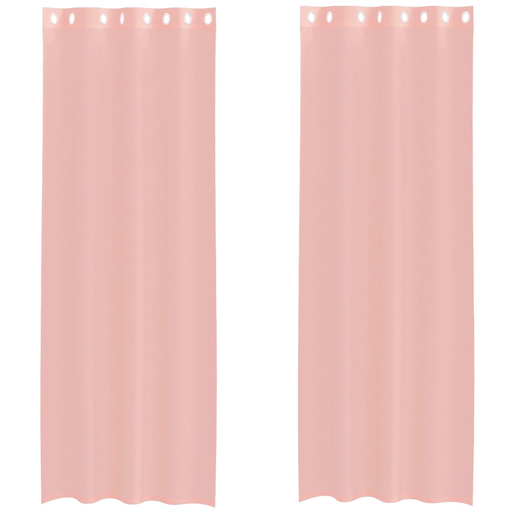 Voile Curtains with Grommets 2 pcs Pink 140x260 cm