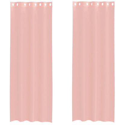 Voile Curtains with Grommets 2 pcs Pink 140x260 cm