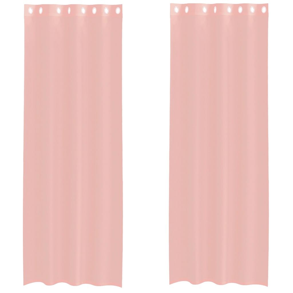 Voile Curtains with Grommets 2 pcs Pink 140x300 cm