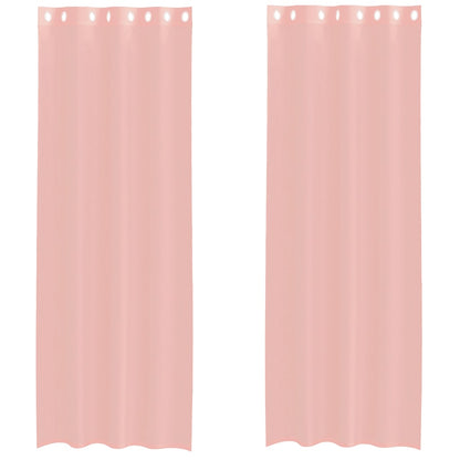 Voile Curtains with Grommets 2 pcs Pink 140x300 cm