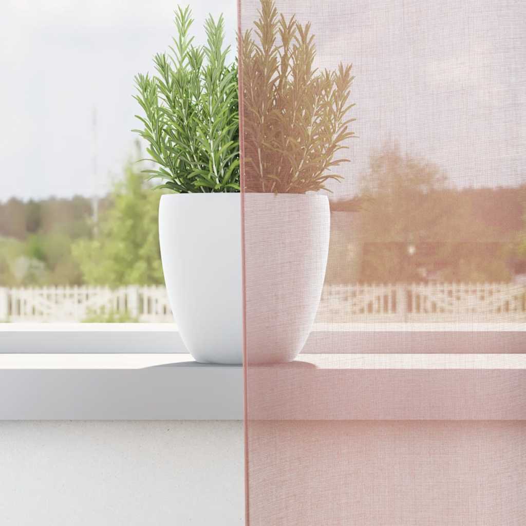 Voile Curtains with Grommets 2 pcs Pink 140x300 cm