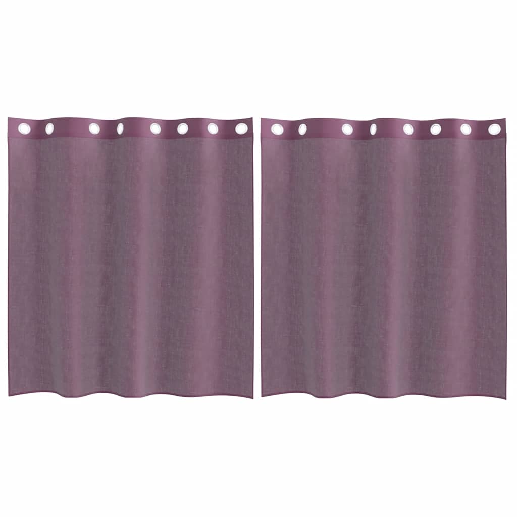 Voile Curtains with Grommets 2 pcs Purple 140x140 cm