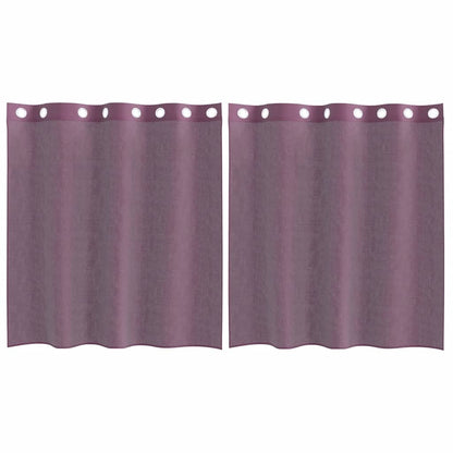 Voile Curtains with Grommets 2 pcs Purple 140x140 cm