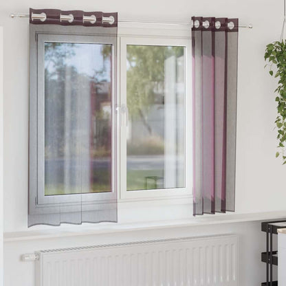 Voile Curtains with Grommets 2 pcs Purple 140x140 cm