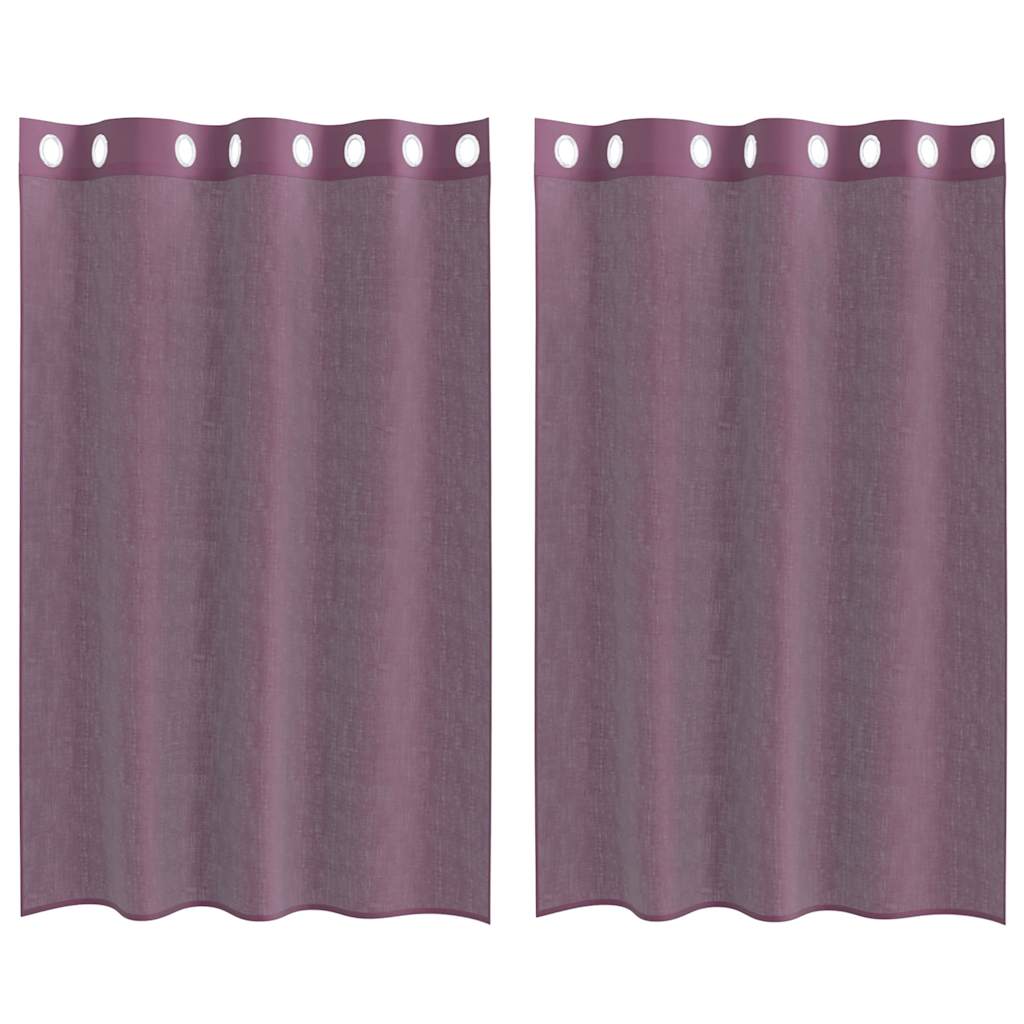 Voile Curtains with Grommets 2 pcs Purple 140x175 cm