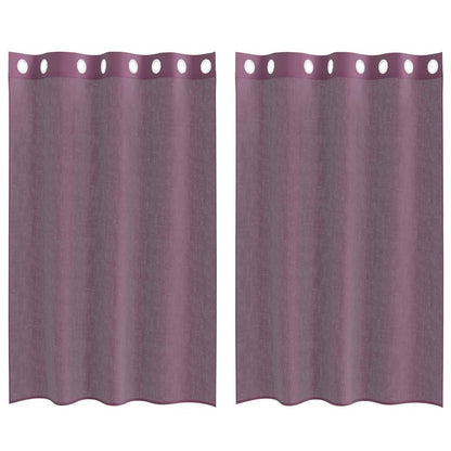 Voile Curtains with Grommets 2 pcs Purple 140x175 cm