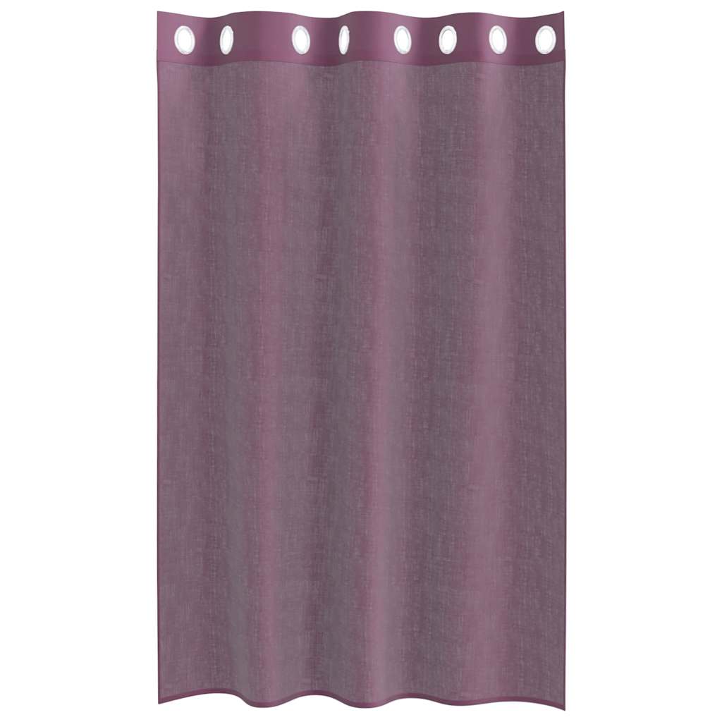 Voile Curtains with Grommets 2 pcs Purple 140x175 cm