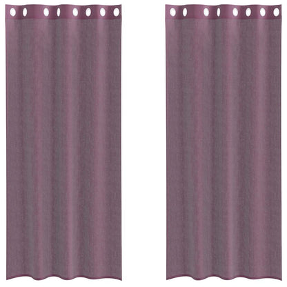 Voile Curtains with Grommets 2 pcs Purple 140x225 cm