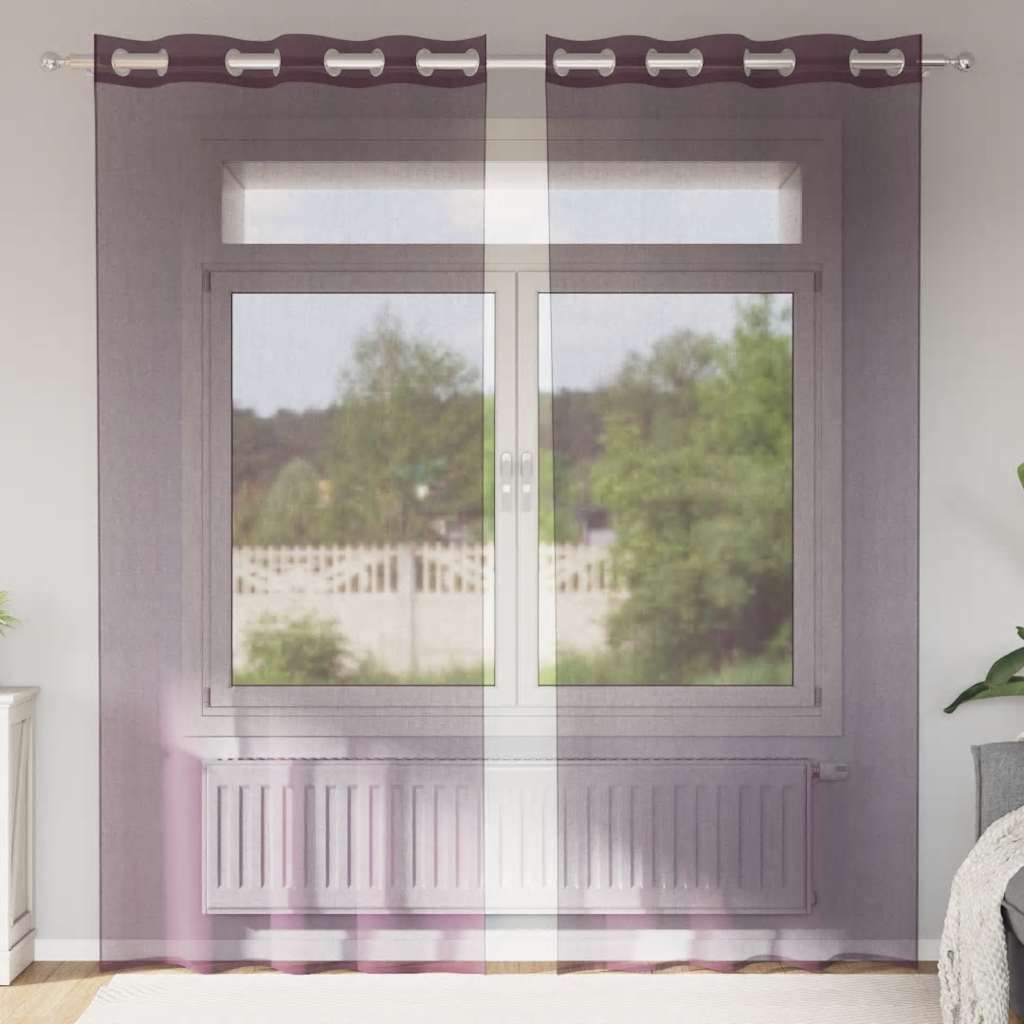 Voile Curtains with Grommets 2 pcs Purple 140x225 cm
