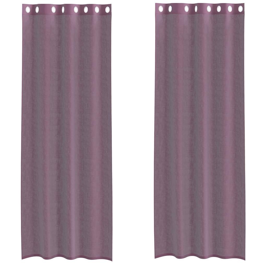 Voile Curtains with Grommets 2 pcs Purple 140x260 cm
