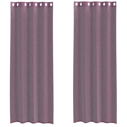 Voile Curtains with Grommets 2 pcs Purple 140x260 cm