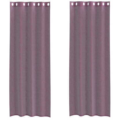 Voile Curtains with Grommets 2 pcs Purple 140x300 cm