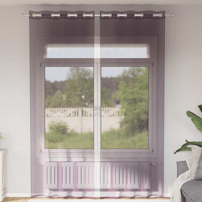 Voile Curtains with Grommets 2 pcs Purple 140x300 cm