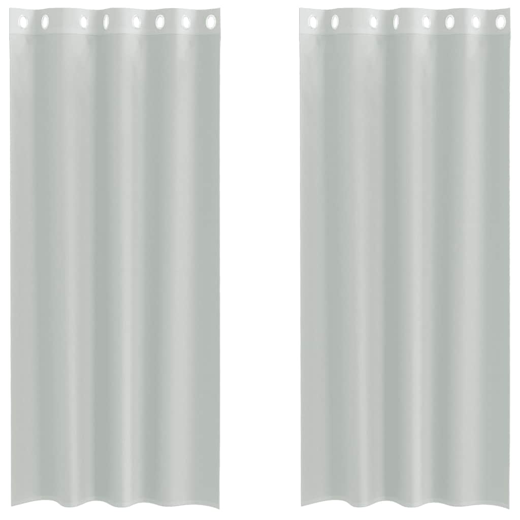 Voile Curtains with Grommets 2 pcs Light Grey 140x225 cm