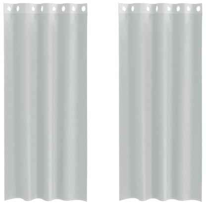 Voile Curtains with Grommets 2 pcs Light Grey 140x225 cm