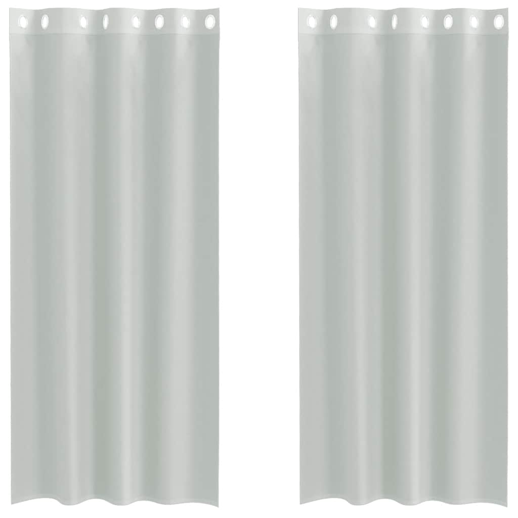 Voile Curtains with Grommets 2 pcs Light Grey 140x245 cm