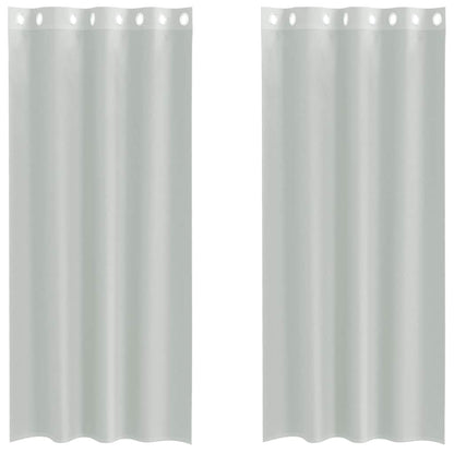 Voile Curtains with Grommets 2 pcs Light Grey 140x245 cm