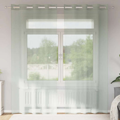 Voile Curtains with Grommets 2 pcs Light Grey 140x245 cm