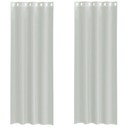 Voile Curtains with Grommets 2 pcs Light Grey 140x260 cm
