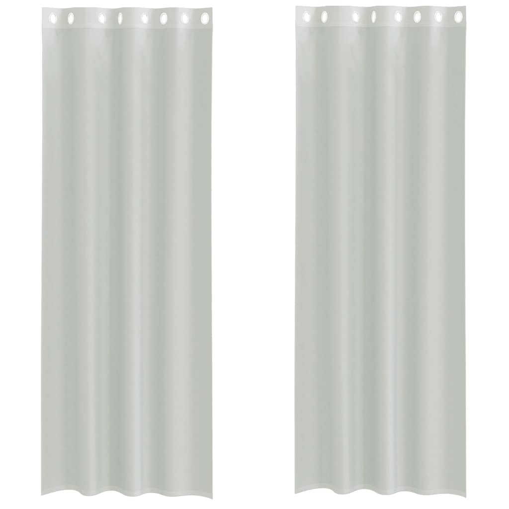 Voile Curtains with Grommets 2 pcs Light Grey 140x300 cm