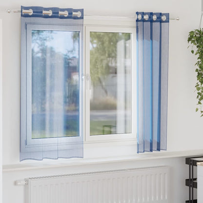 Voile Curtains with Grommets 2 pcs Royal Blue