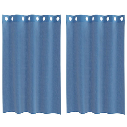 Voile Curtains with Grommets 2 pcs Royal Blue