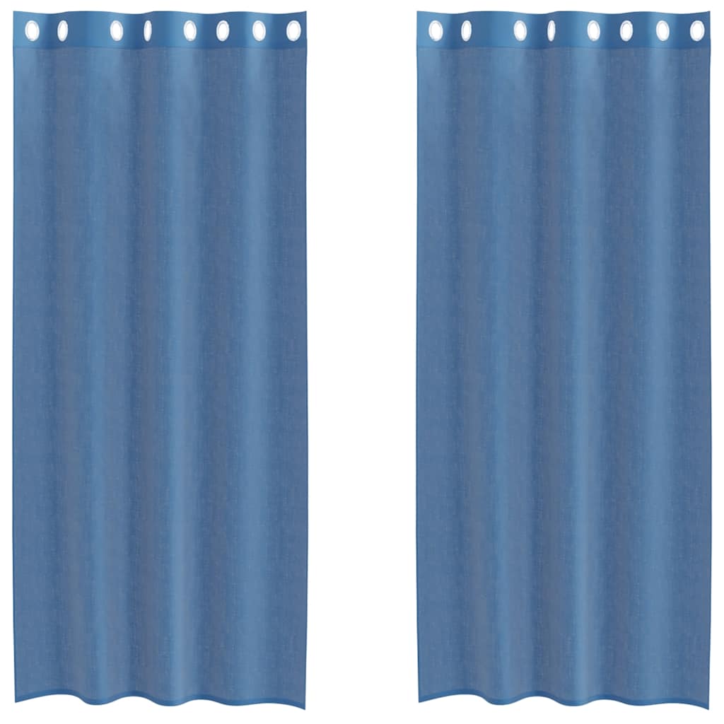 Voile Curtains with Grommets 2 pcs Royal Blue