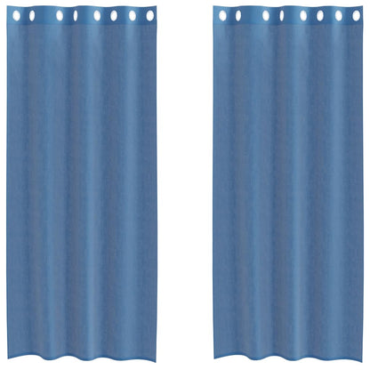 Voile Curtains with Grommets 2 pcs Royal Blue