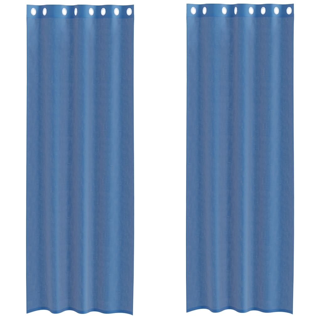 Voile Curtains with Grommets 2 pcs Royal Blue