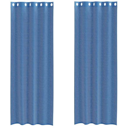 Voile Curtains with Grommets 2 pcs Royal Blue