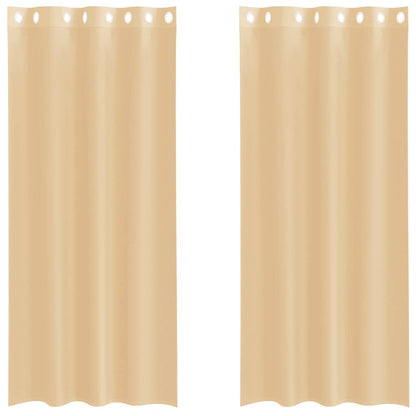 Voile Curtains with Grommets 2 pcs Sand