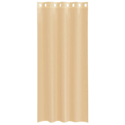 Voile Curtains with Grommets 2 pcs Sand