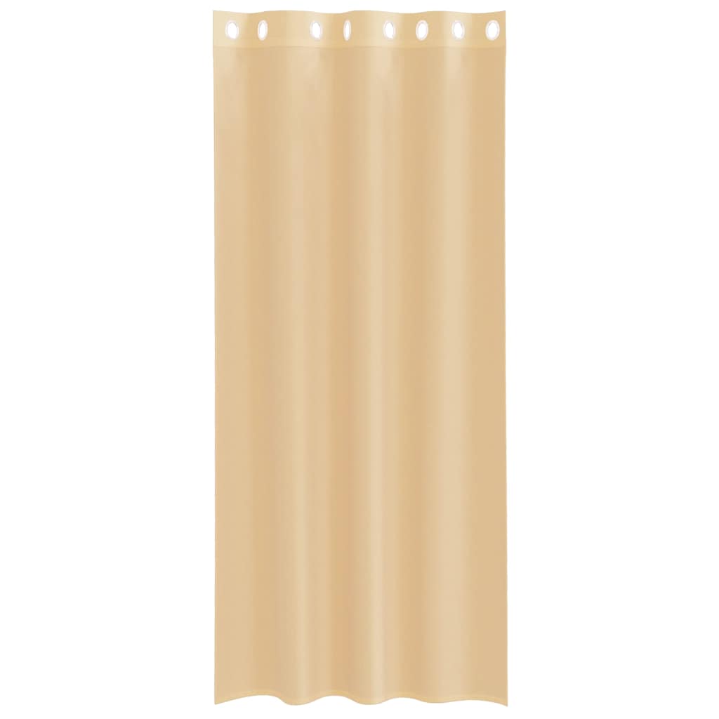 Voile Curtains with Grommets 2 pcs Sand