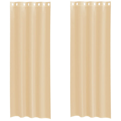 Voile Curtains with Grommets 2 pcs Sand
