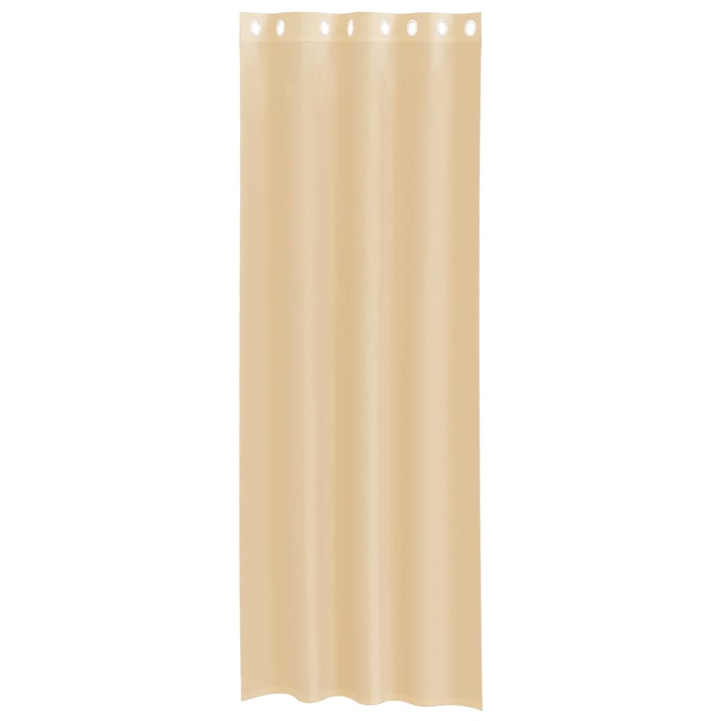 Voile Curtains with Grommets 2 pcs Sand