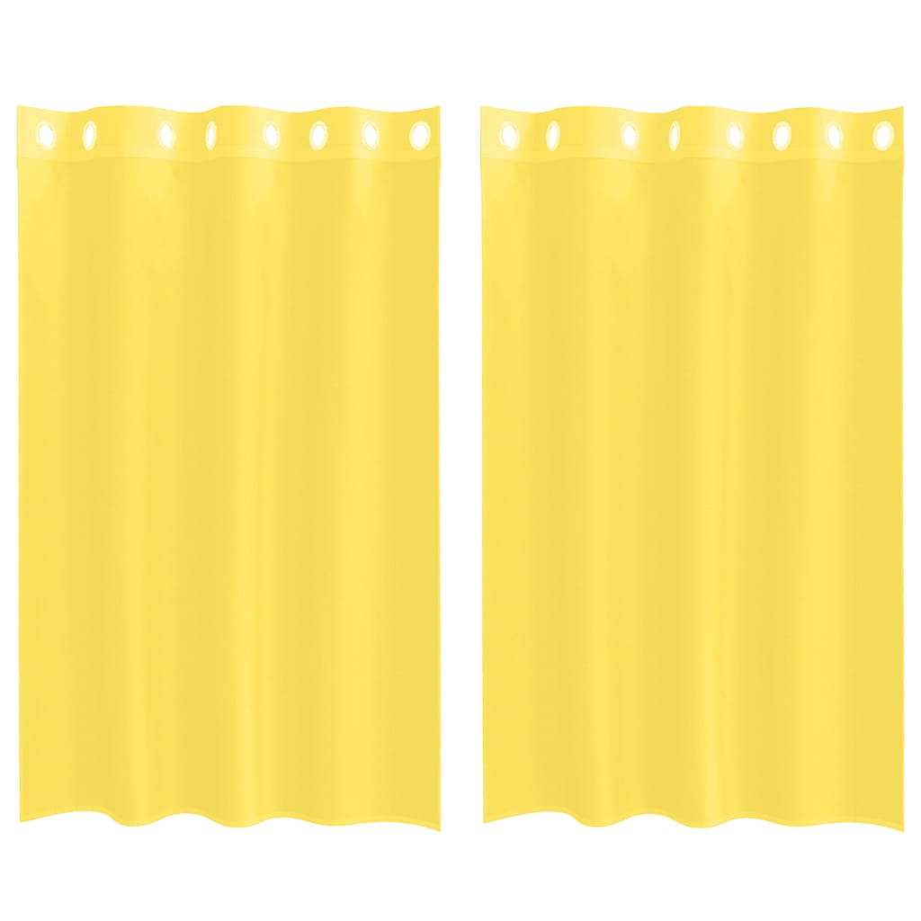Voile Curtains with Grommets 2 pcs Yellow