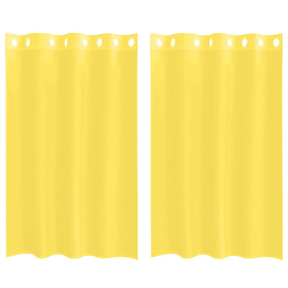 Voile Curtains with Grommets 2 pcs Yellow