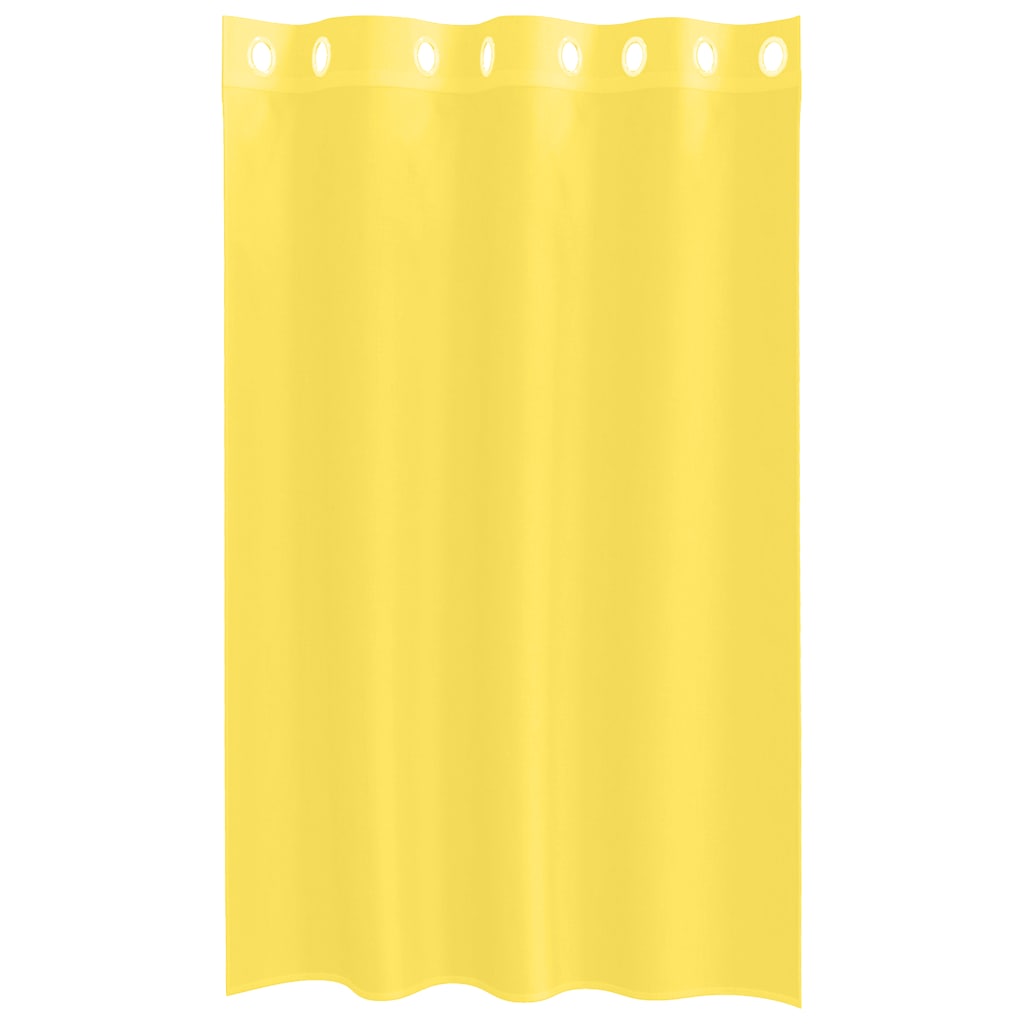 Voile Curtains with Grommets 2 pcs Yellow